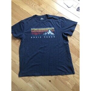 Eddie Bauer Soft Indigo Retro Mountain Graphic T-Shirt – Men’s XL